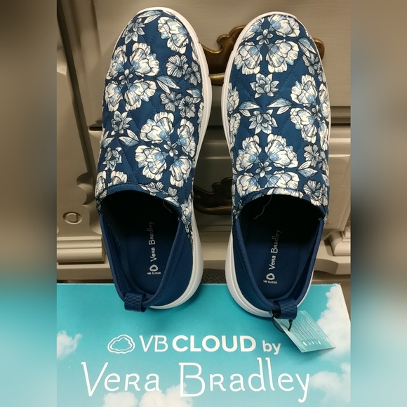 Vera Bradley VB Cloud Convertible Slip-On Shoe Blue Floral Women's 10 - Picture 2 of 14